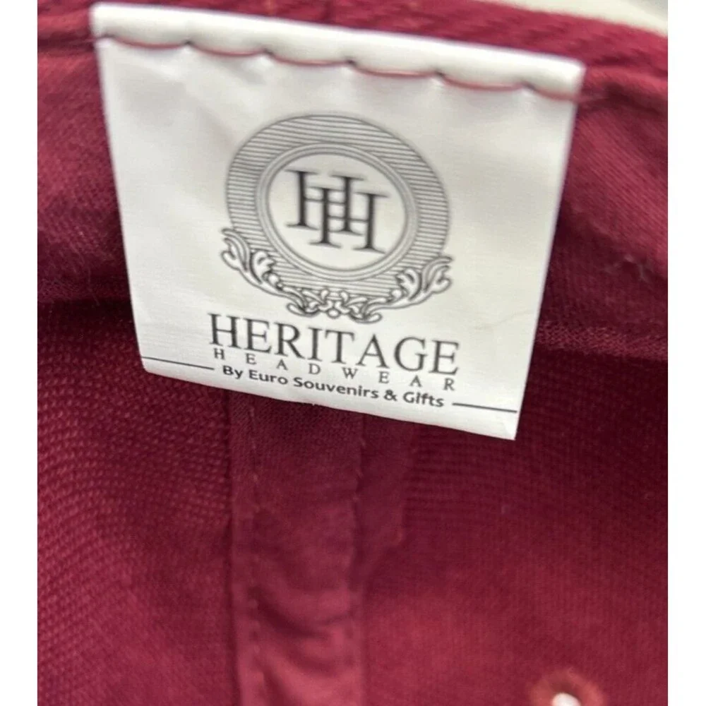 Heritage Scotland Golf Hat  One Size Burgandy Tartan Trim Mag Marker Tees New - Picture 10 of 11